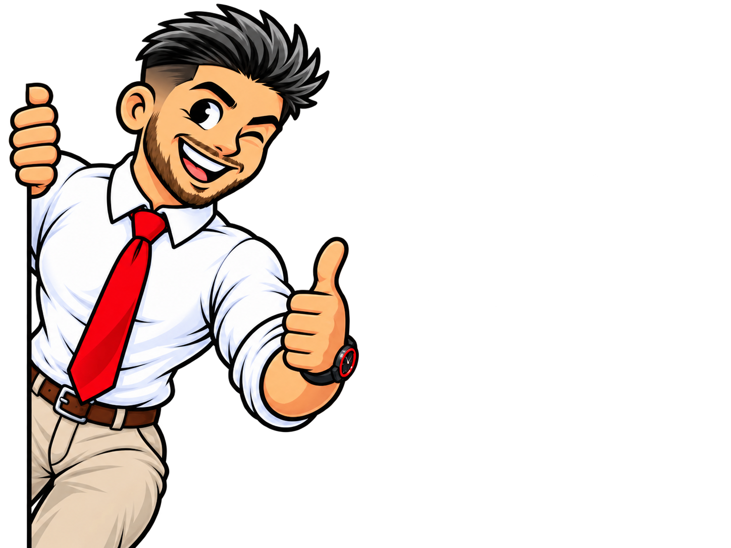 Level Up Handyman mascot — Levon giving a thumbs up